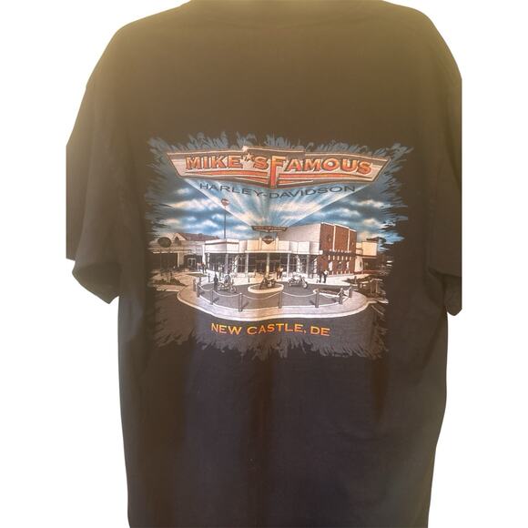 Other - Harley Davidson TShirt Mens Sz Medium Black Graphic Mikes Famous New Castle DE S
